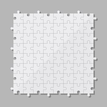 Puzzle pieces vector design illustration isolated on grey background