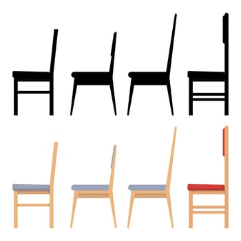 Wooden chair vector design illustration isolated on white background
