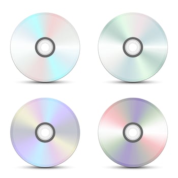 CD and DVD vector design illustration isolated on white background