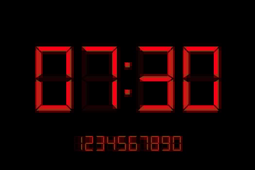 Digital clock vector design illustration isolated on background
