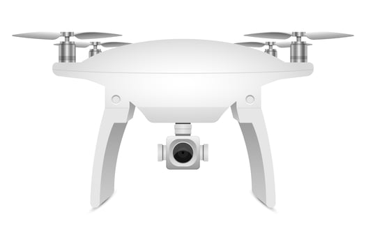 Realistic drone vector design illustration isolated on white background