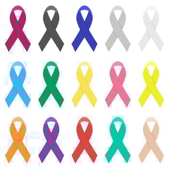 Cancer ribbon set vector design illustration isolated on white background