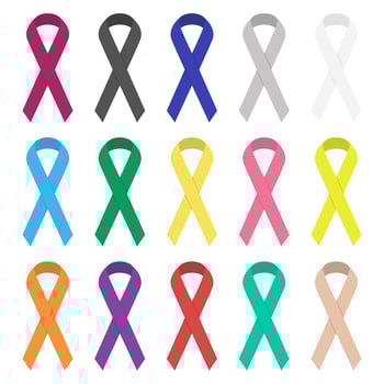 Cancer ribbon set vector design illustration isolated on white background