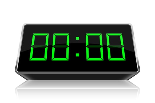 Digital clock vector design illustration isolated on background