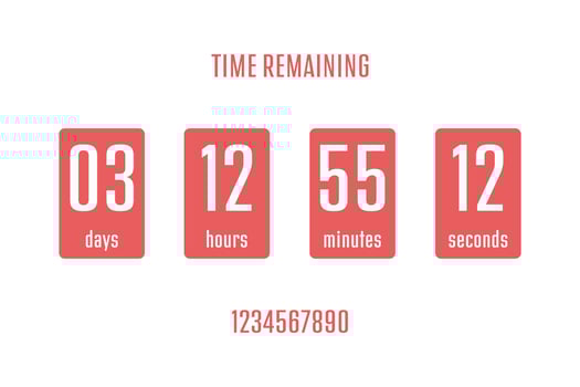 Coundown timer vector design illustration isolated on background