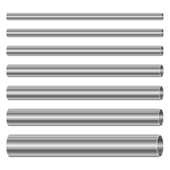 Steel pipes set vector design illustration isolated on white background