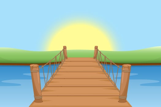 Wooden bridge vector design illustration