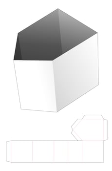House shaped stationery box die cut template vector
