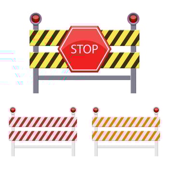Stop barrier vector design illustration isolated on white background