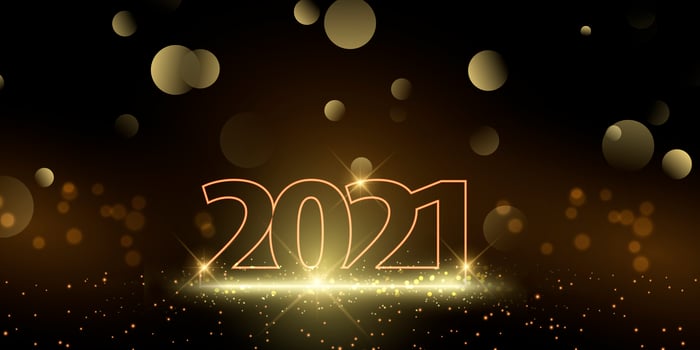 Glittery Happy New Year banner vector