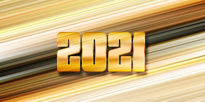 Modern Happy New Year banner design vector