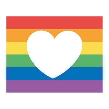 lgbtq community pride, rainbow heart in flag parade celebration isolated icon design vector