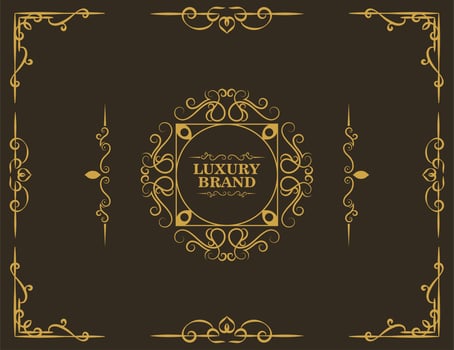 Vintage ornament greeting card vector template