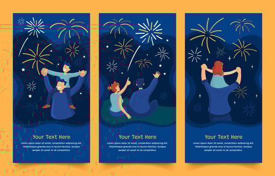 Banners of Fireworks vector