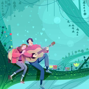 Couple In Love with Fantasy Concept vector