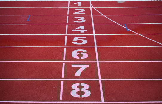 Red running track photo