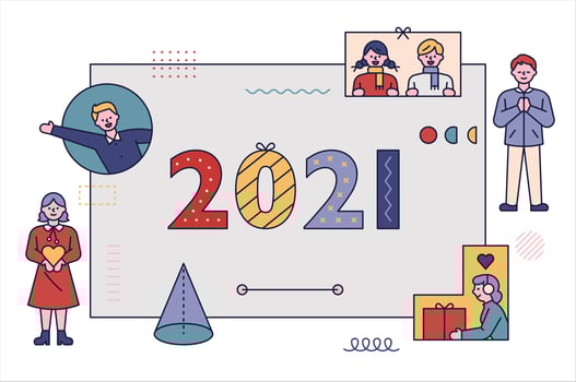 2021 New Year poster. vector