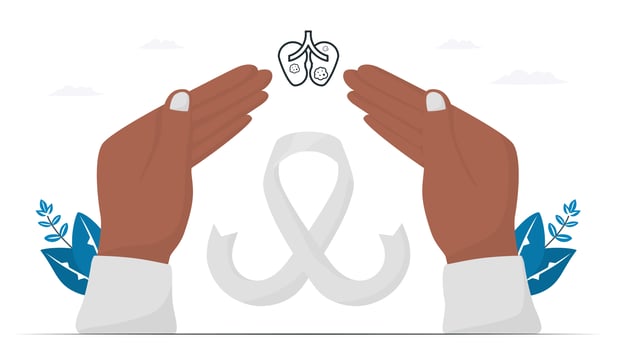 Lung cancer awareness month, November. White ribbon is a sign of this disease. Graphic for banner, poster, background and advertisments. Flat vector illustration isolated on white background.