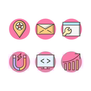 Icon Set Of Search Engine Optimization For Personal And Commercial Use... vector