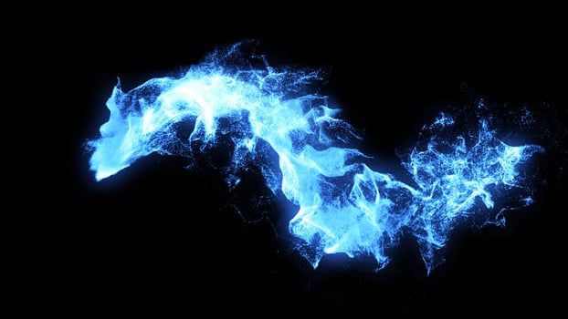 Blue fire flame photo