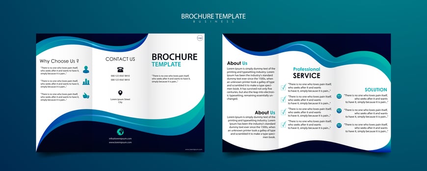 Trifold brochure template for business modern design vector