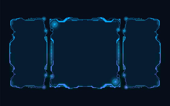 Futuristic HUD abstracts. Future blue monochome theme concept background. vector