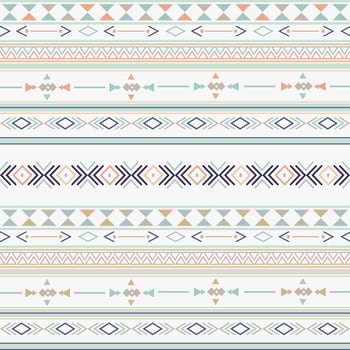 Seamless ethnic pattern with geometric shapes vector