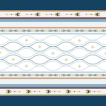 Seamless ethnic pattern with geometric shapes vector