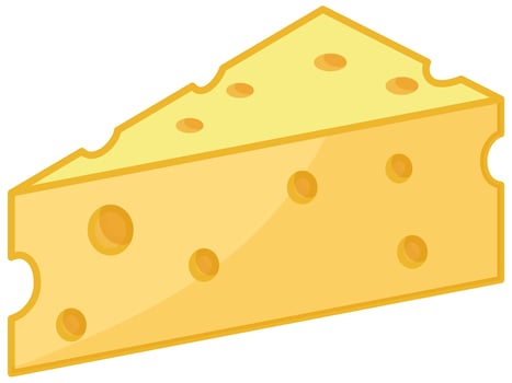 Isolated cheeseon white background vector