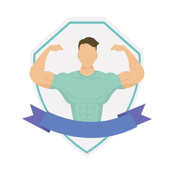 young strong man athlete in frame vector
