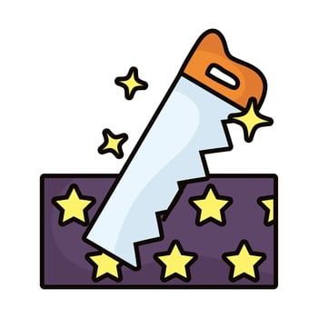 magician box with handsaw cutting vector