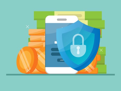 mobile banking security vector