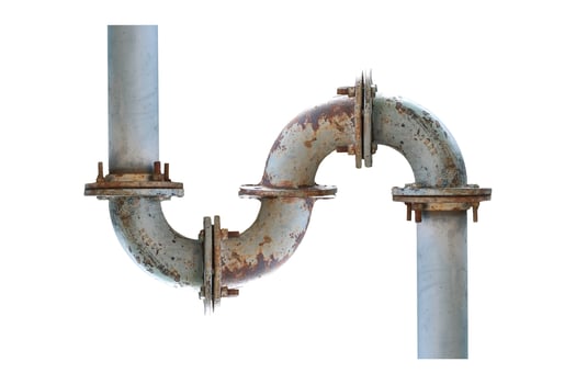 S-shape pipe on a white background photo