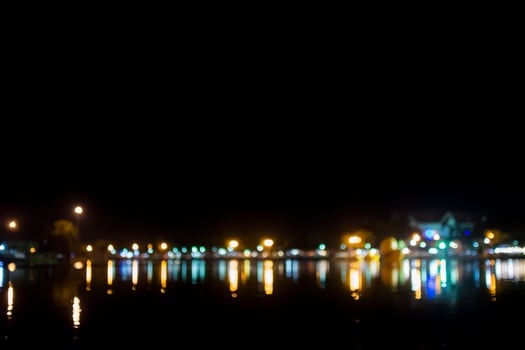Bokeh city lights of a town photo