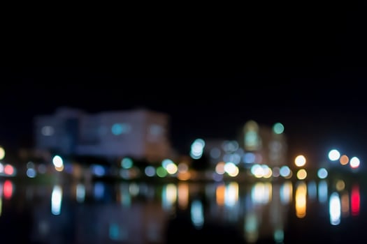 Bokeh lights at night photo