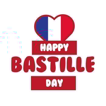 bastille day lettering hand draw style vector