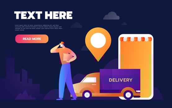 Online Cargo Tracking Delivery Application vector