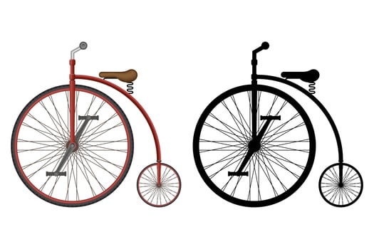 Old retro bike vector illustration