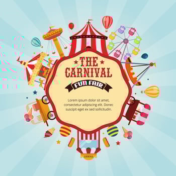Carnival fun fair banner template vector illustration