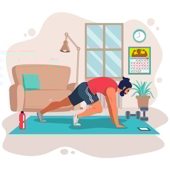 New Year Resolution Healthy Lifestyle With Home Workout vector