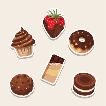 Sweet Six Chocolate Dessert vector