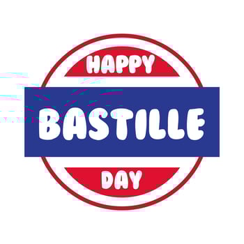 bastille day lettering in seal hand draw style vector