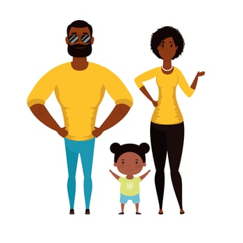Mother father and daughter vector design
