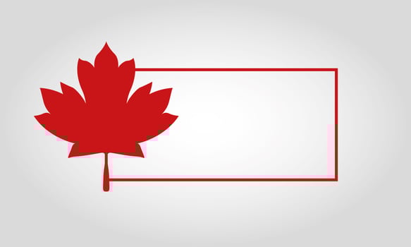 Frame with canadian maple leaf for happy canada day vector design