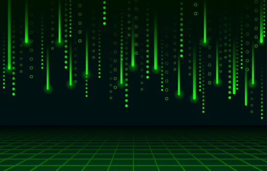 Data Rain Abstract Green Background vector