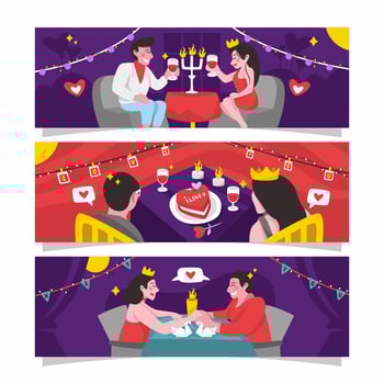 Intimate Dinner On Valentine's Day vector
