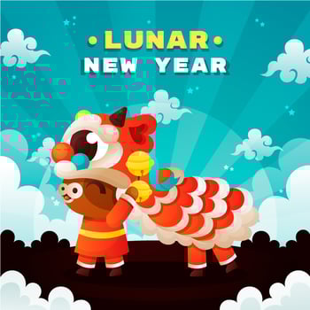 Cute Ox Celebrating Lunar New Year vector