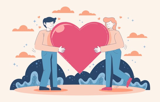 A Couple Hug Heart vector