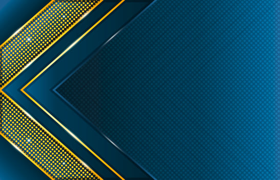 Gradient Blue Gold Triangle and Dots Pattern Composition vector