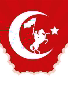 military soldier waving flag in horse turkey celebration vector